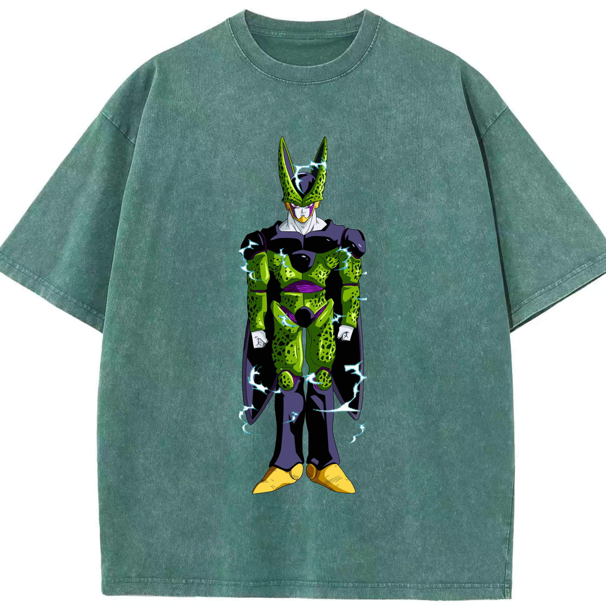 （画像用） ドラゴンボール セル DRAGON BALL Cell 綿100% ヴィンテージ風 半袖Tシャツ（フロントプリント）